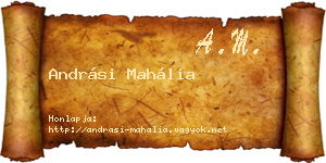 Andrási Mahália névjegykártya